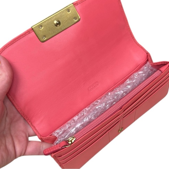 Coach Kristin Leather Wallet Coral Pink - Picture 5 of 13